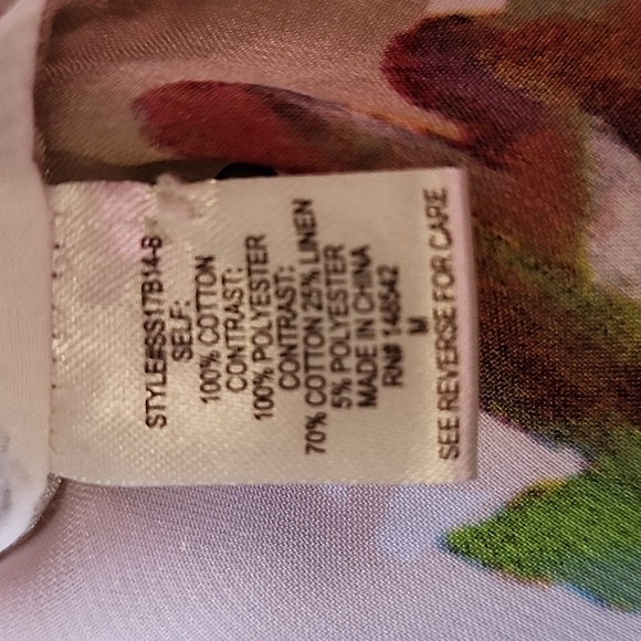 Anthropologie Cyrena Boho Embroidered Floral Sleeveless Button-Up Blouse w/Slit - Picture 8 of 8